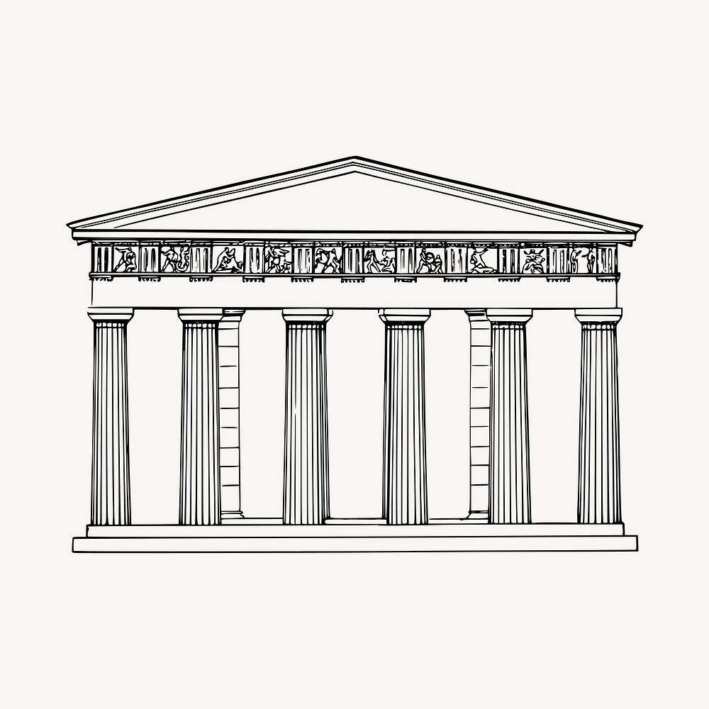 Greek column clipart, illustration vector. Free public domain CC0 image.