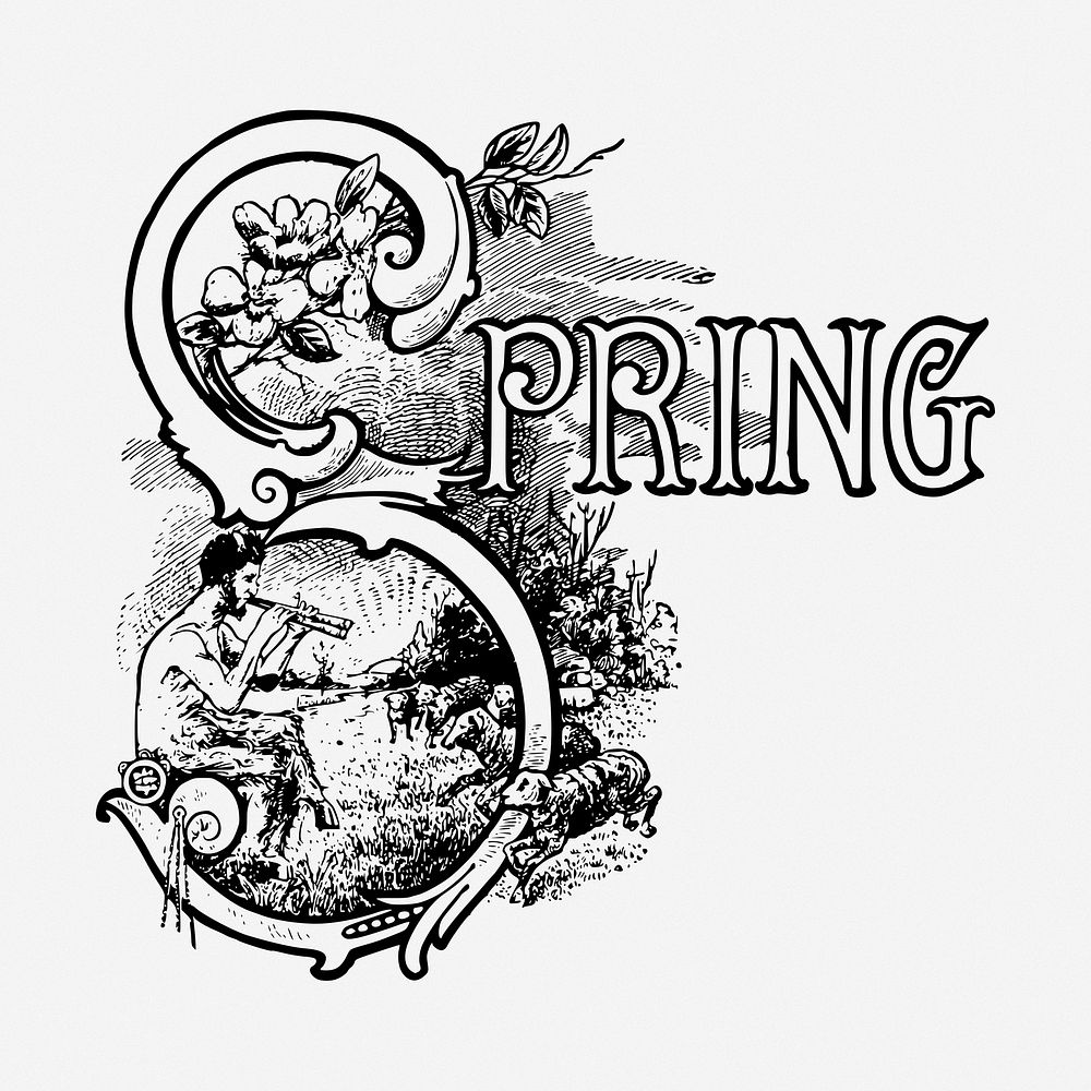 Spring illustration. Free public domain CC0 image.