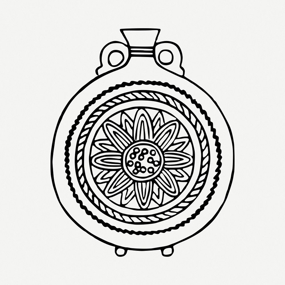 Pot drawing clipart, illustration psd. Free public domain CC0 image.