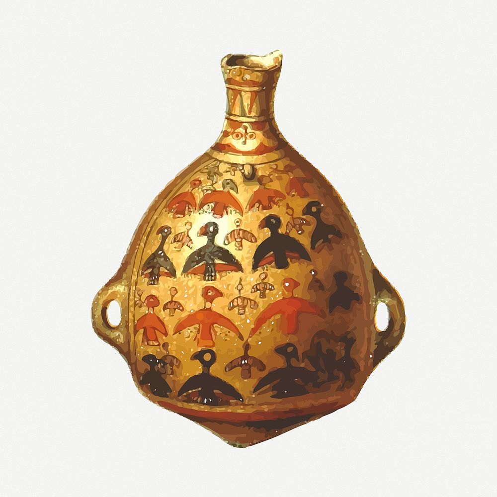Ancient jar clipart, illustration psd. Free public domain CC0 image.