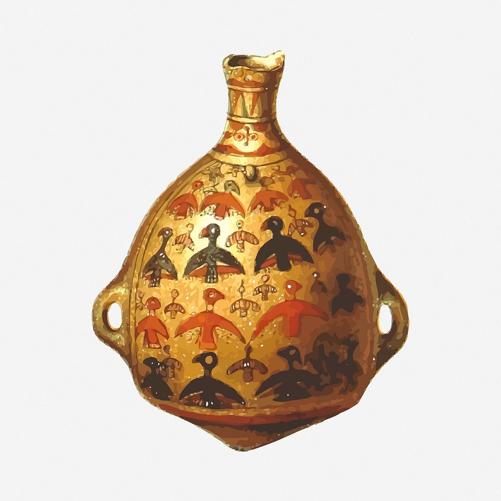 Ancient jar clipart, illustration. Free public domain CC0 image.