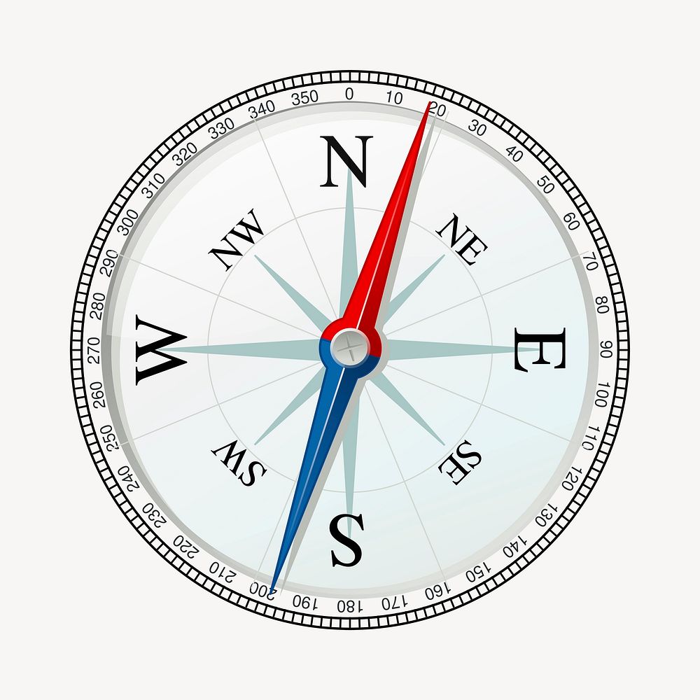 Compass illustration. Free public domain CC0 image.