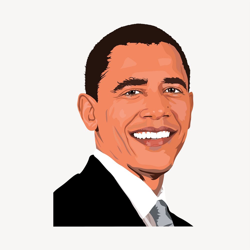 Obama portrait clipart psd. Free public domain CC0 image. BANGKOK, THAILAND, 30 JUNE 2023