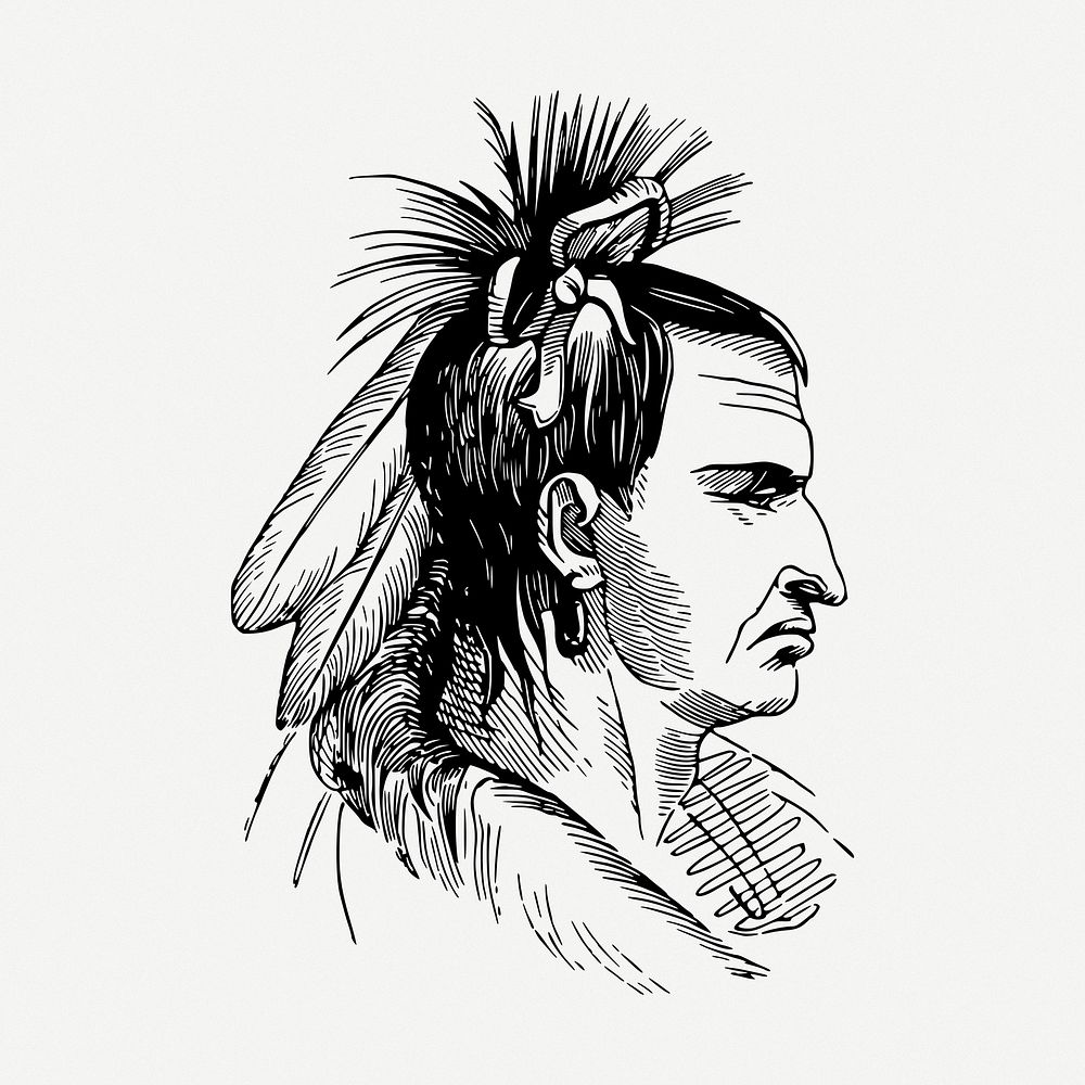 Tribal chief clipart, illustration psd. Free public domain CC0 image.
