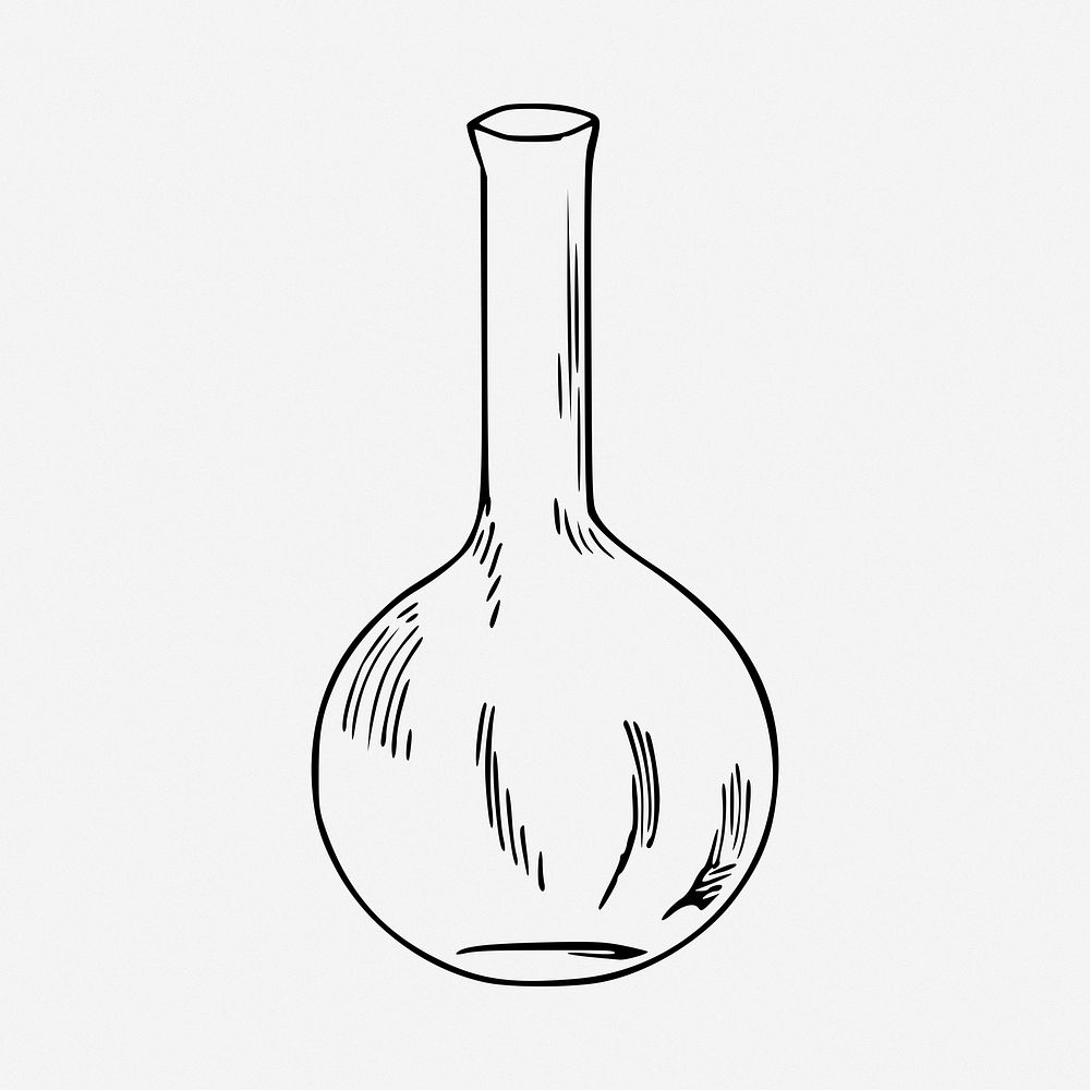 Science bottle clipart, illustration. Free public domain CC0 image.