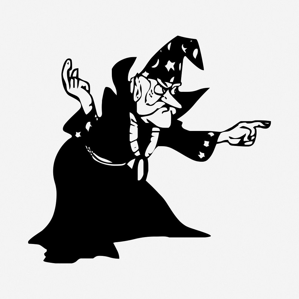 Wizard clipart, illustration. Free public domain CC0 image.