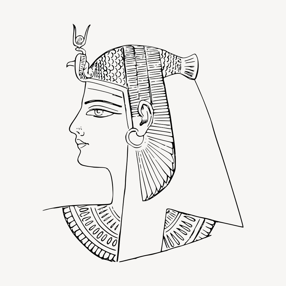 Egyptian woman clipart, illustration vector. Free public domain CC0 image.