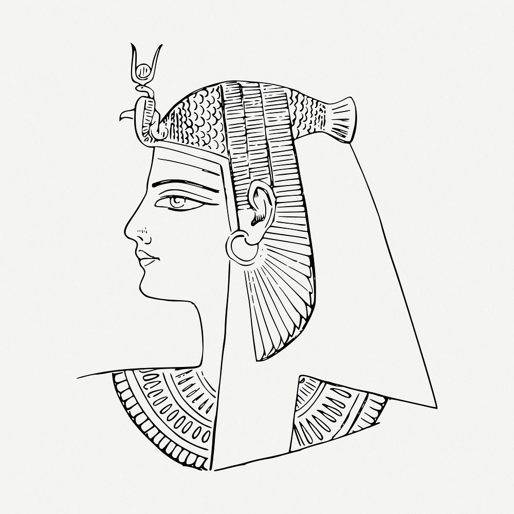 Egyptian woman clipart, illustration psd. Free public domain CC0 image.