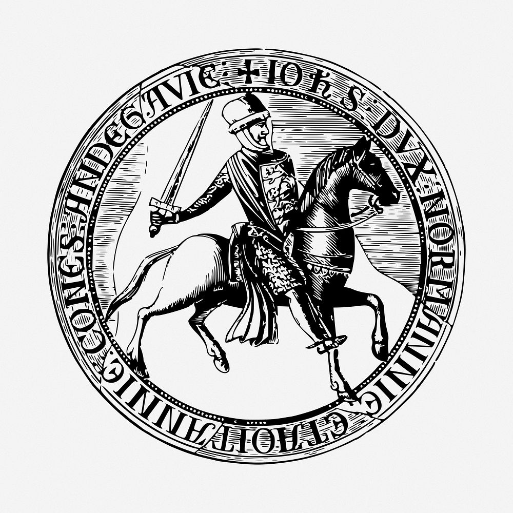 King's seal clipart, illustration. Free public domain CC0 image.