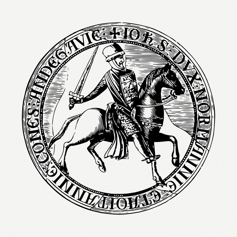 King's seal clipart, illustration psd. Free public domain CC0 image.