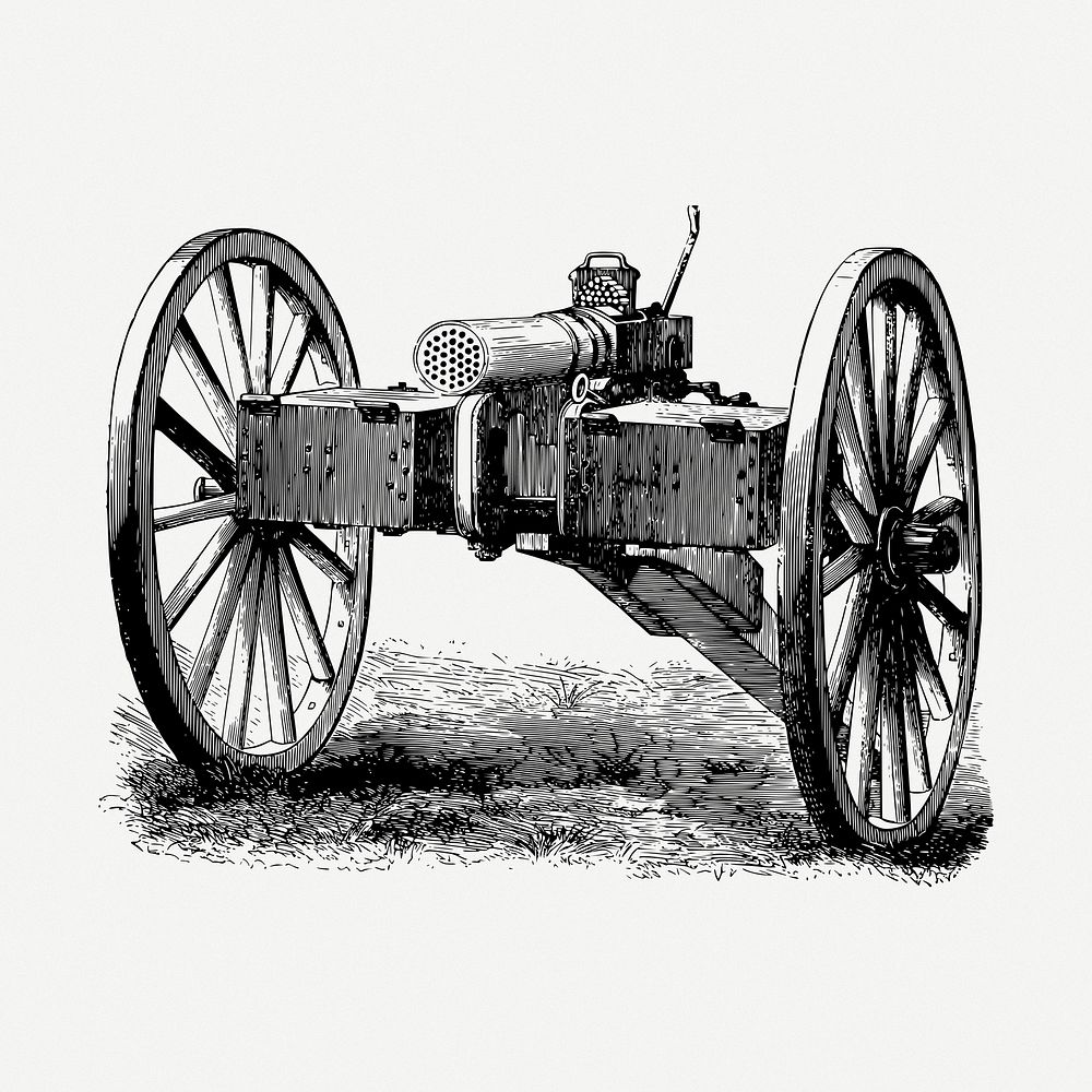 Antique Cannon clipart, illustration psd. Free public domain CC0 image.