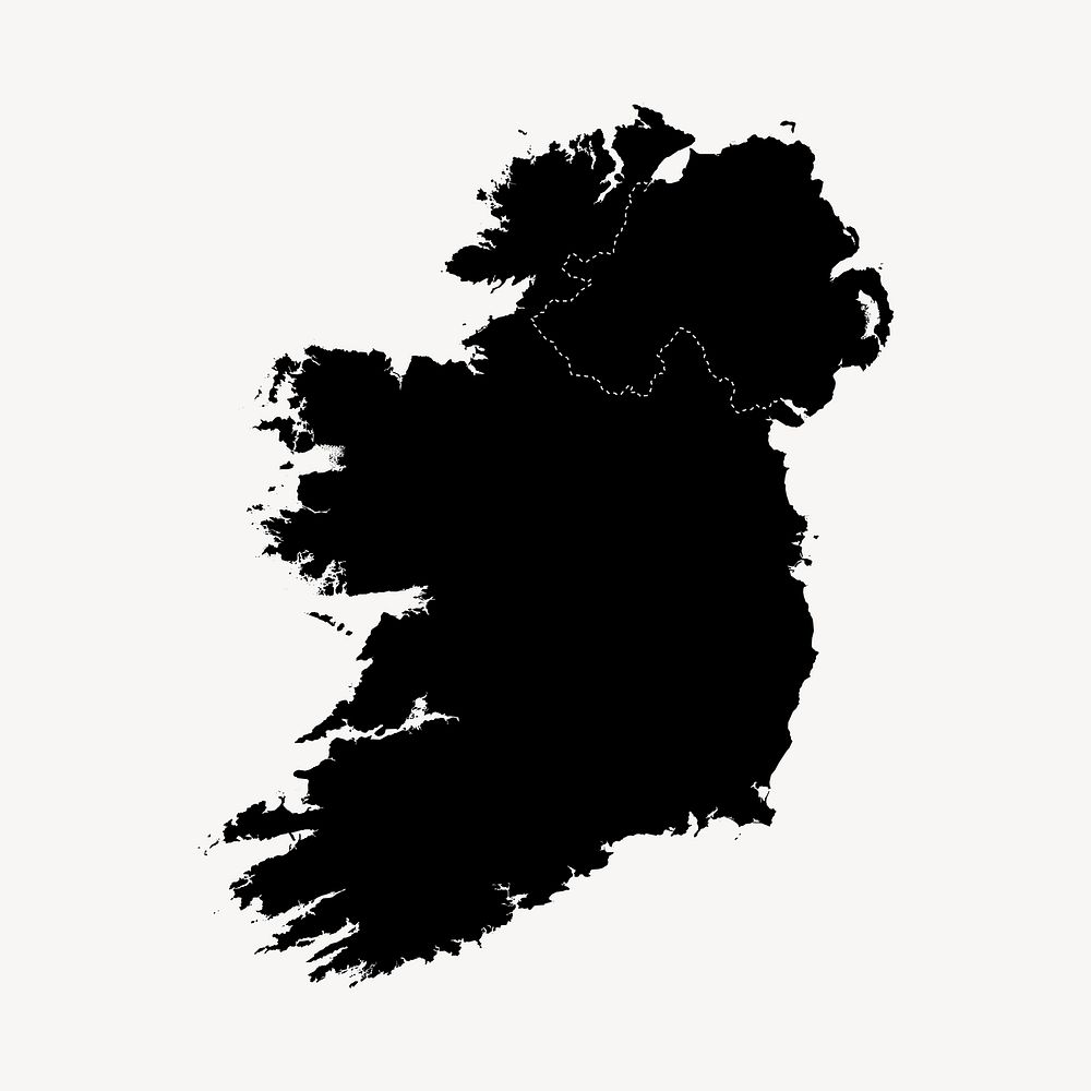 Ireland map clipart, illustration vector. Free public domain CC0 image.