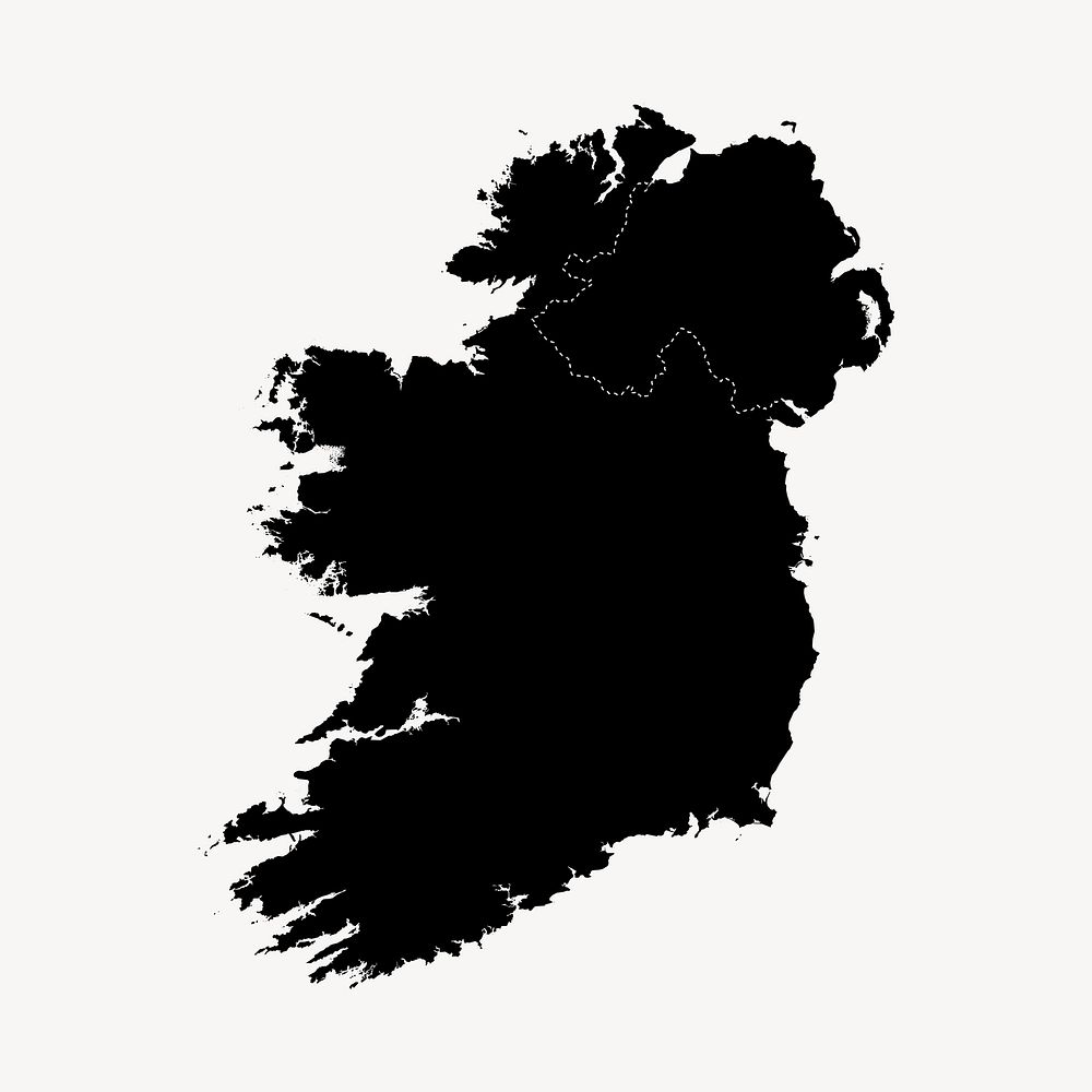 Ireland map clipart, illustration. Free public domain CC0 image.