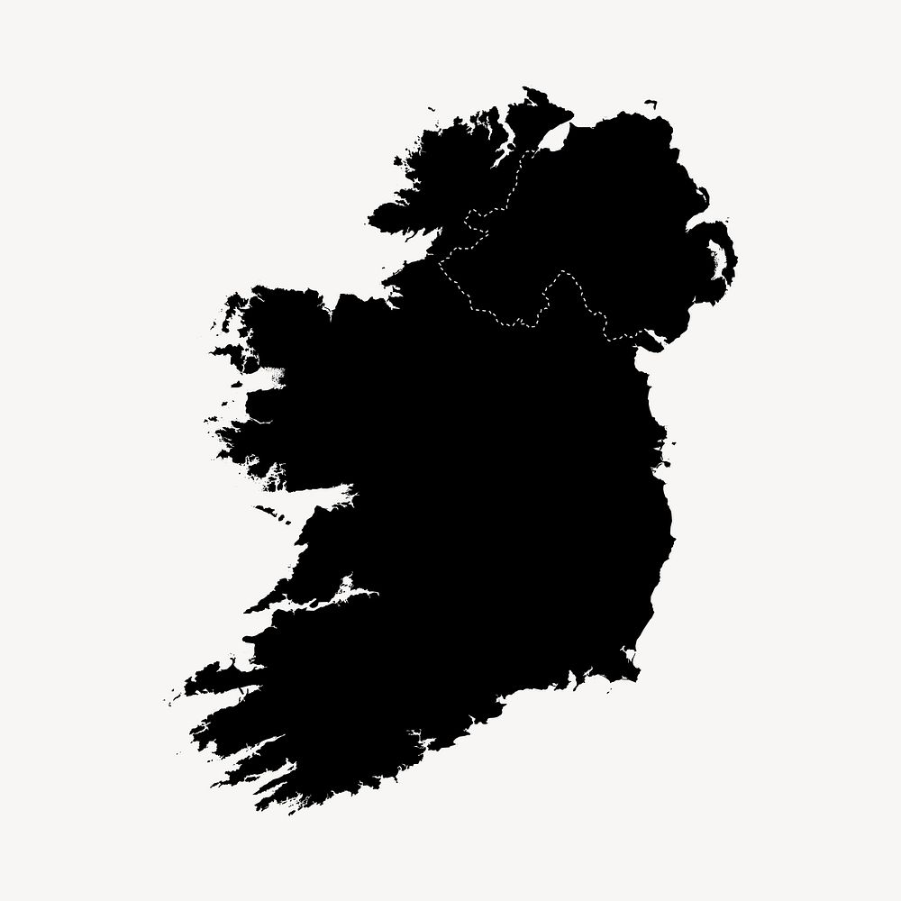 Ireland map clipart, illustration psd. Free public domain CC0 image.