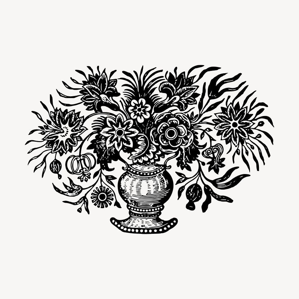 Flowers in vase clipart vector. Free public domain CC0 image.