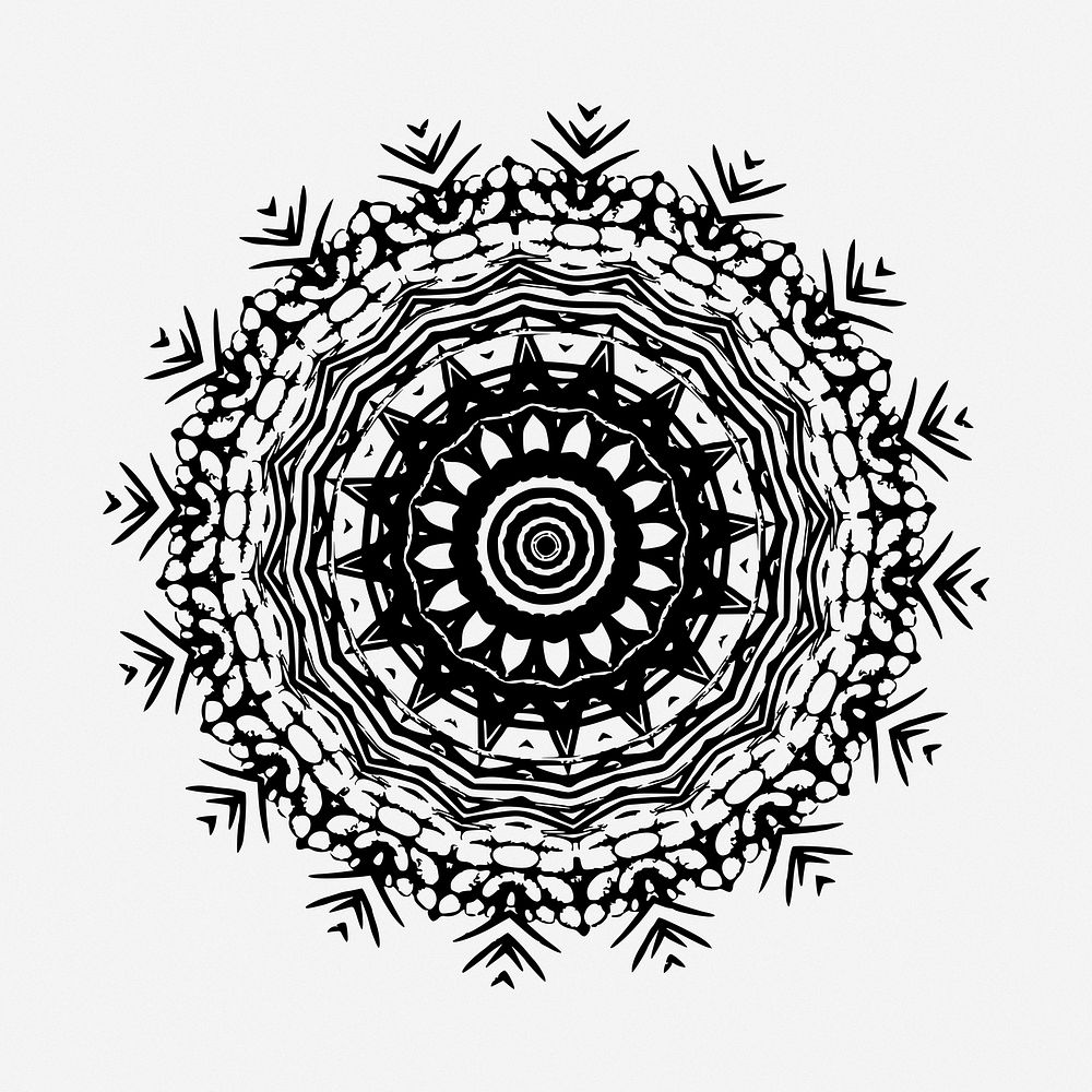 Mandala circle clipart, illustration. Free public domain CC0 image.