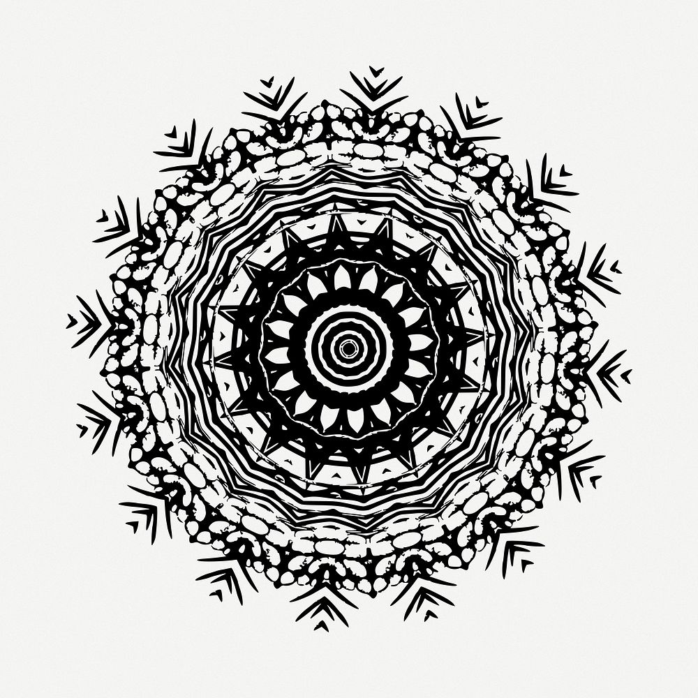 Mandala circle clipart, illustration psd. Free public domain CC0 image.