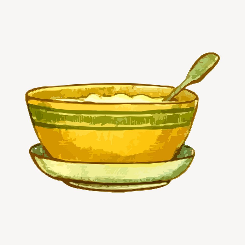 Soup bowl clipart, illustration psd. Free public domain CC0 image.