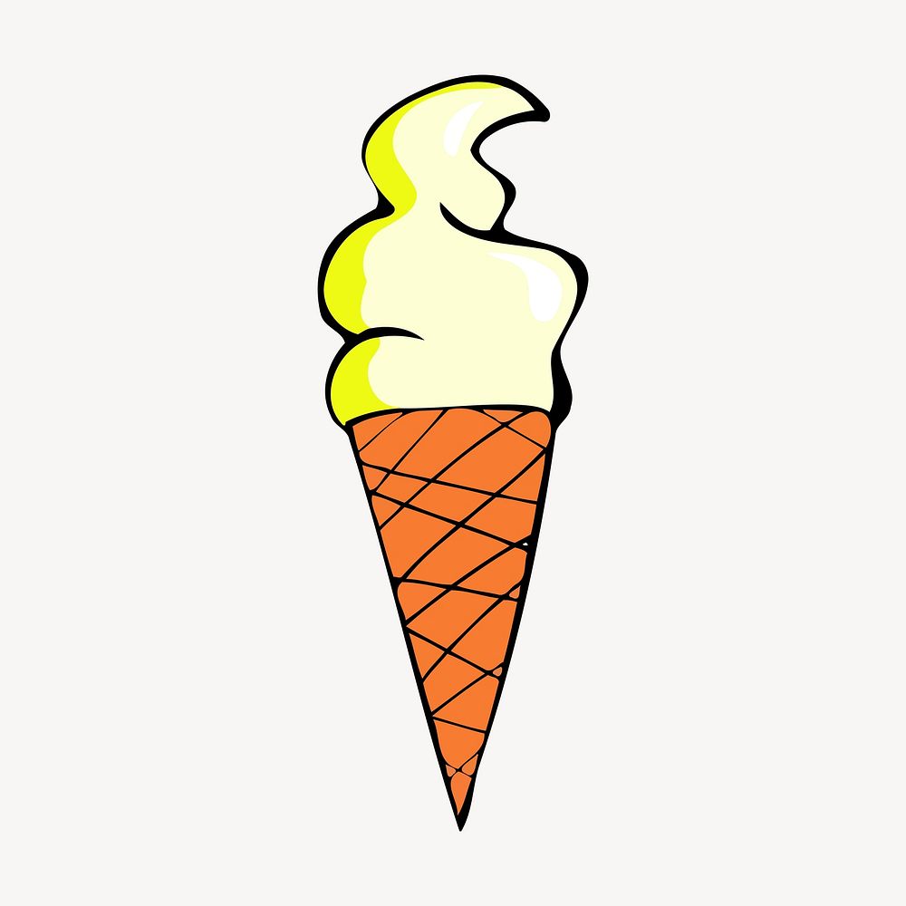 Soft serve ice cream illustration. Free public domain CC0 image.