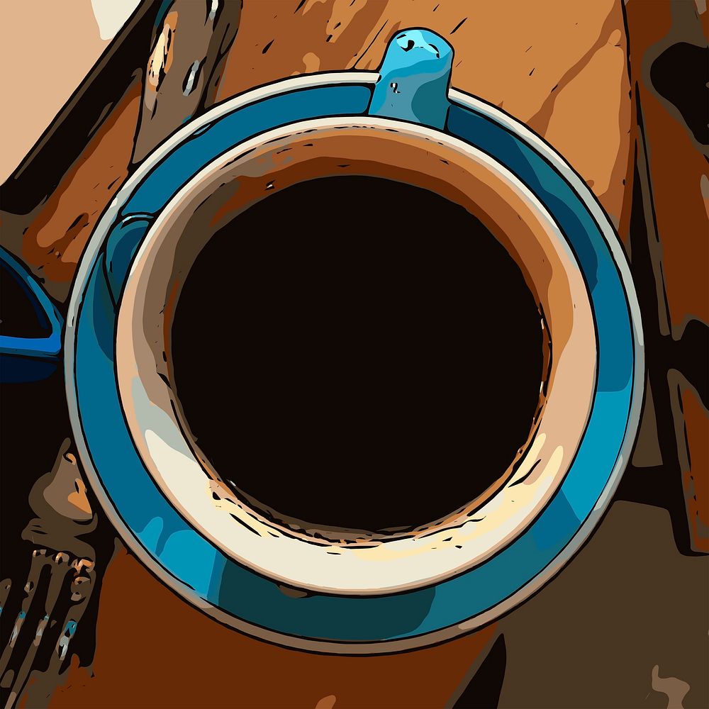 Coffee cup illustration. Free public domain CC0 image.