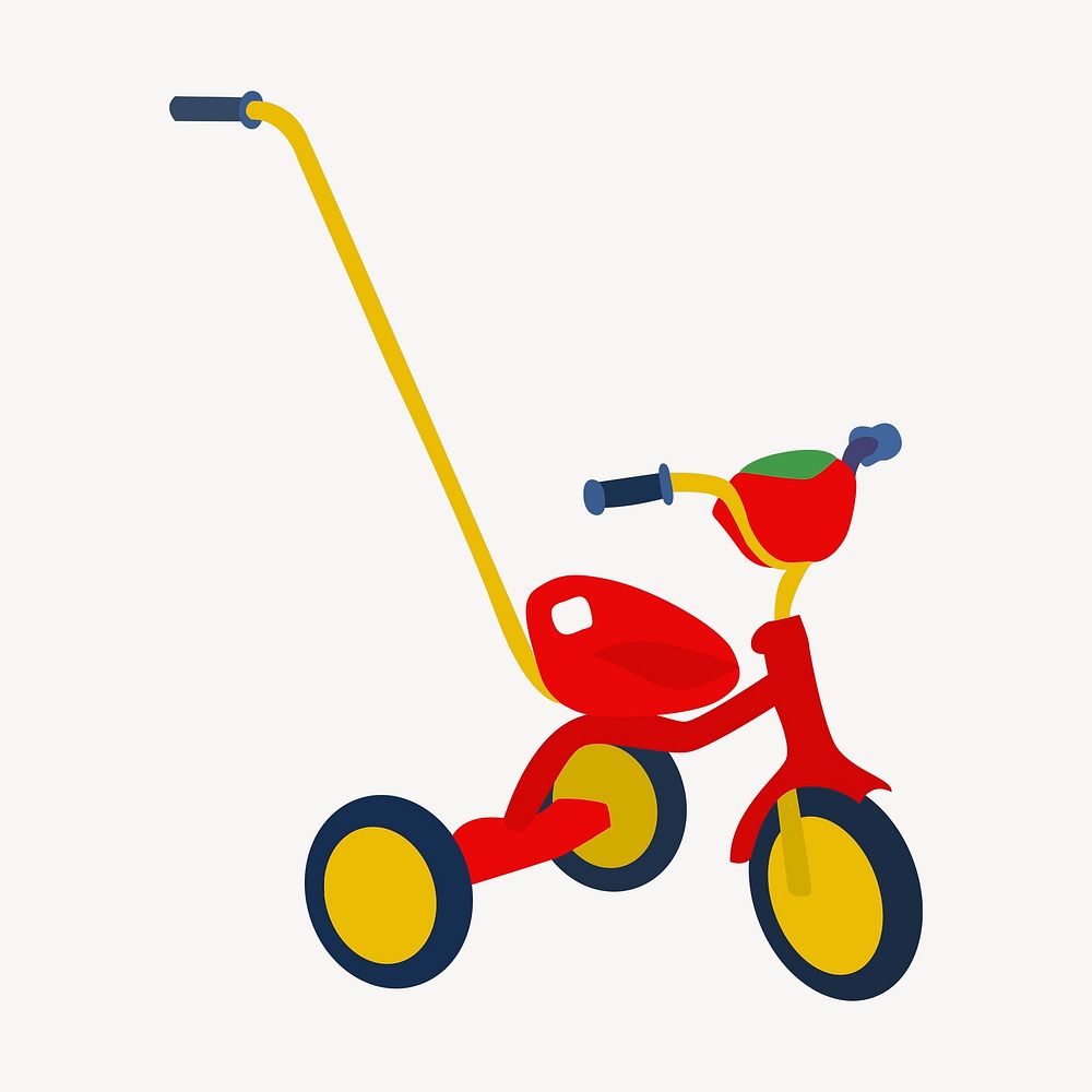 Child's tricycle clipart, illustration. Free public domain CC0 image.