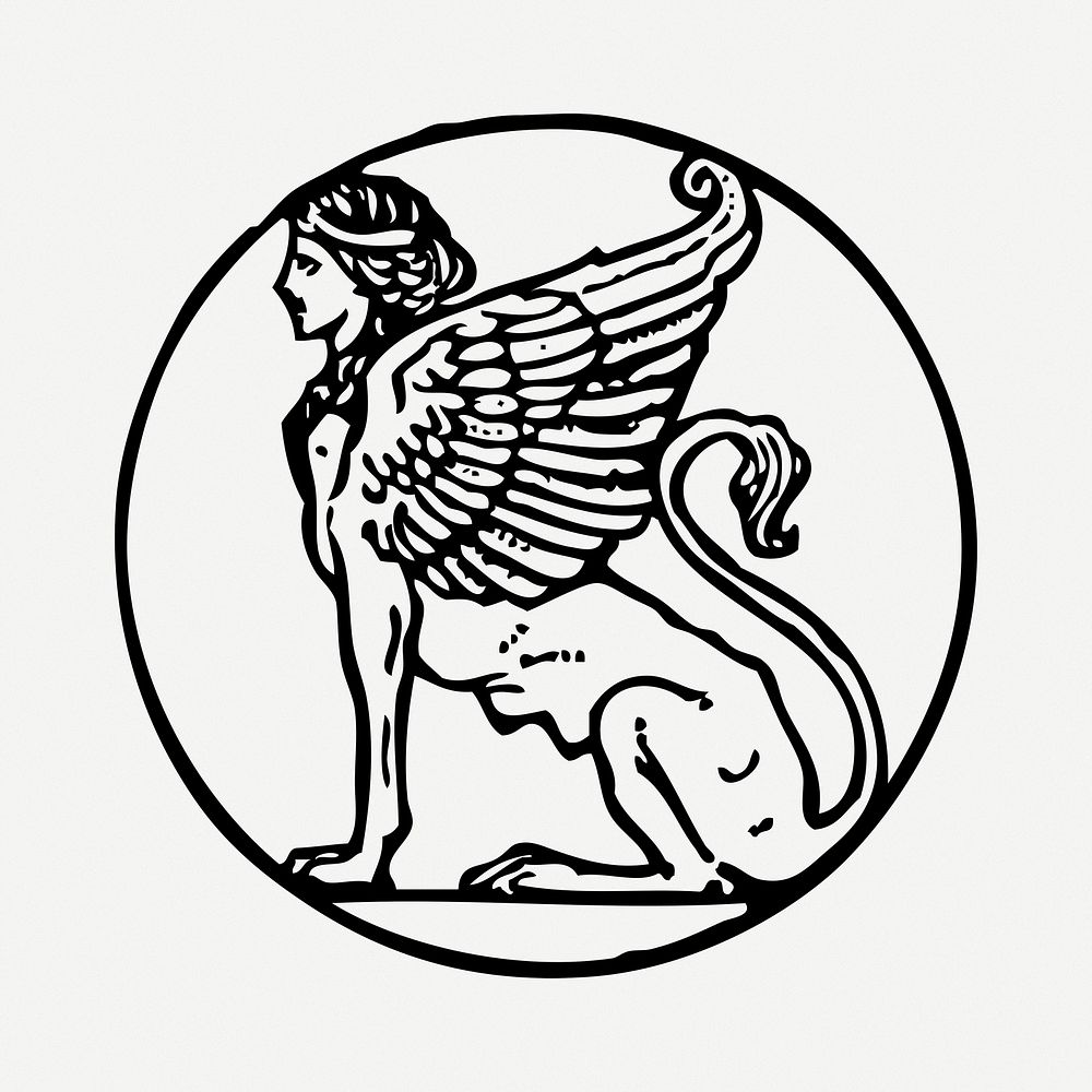 Sphinx clipart, illustration psd. Free public domain CC0 image.