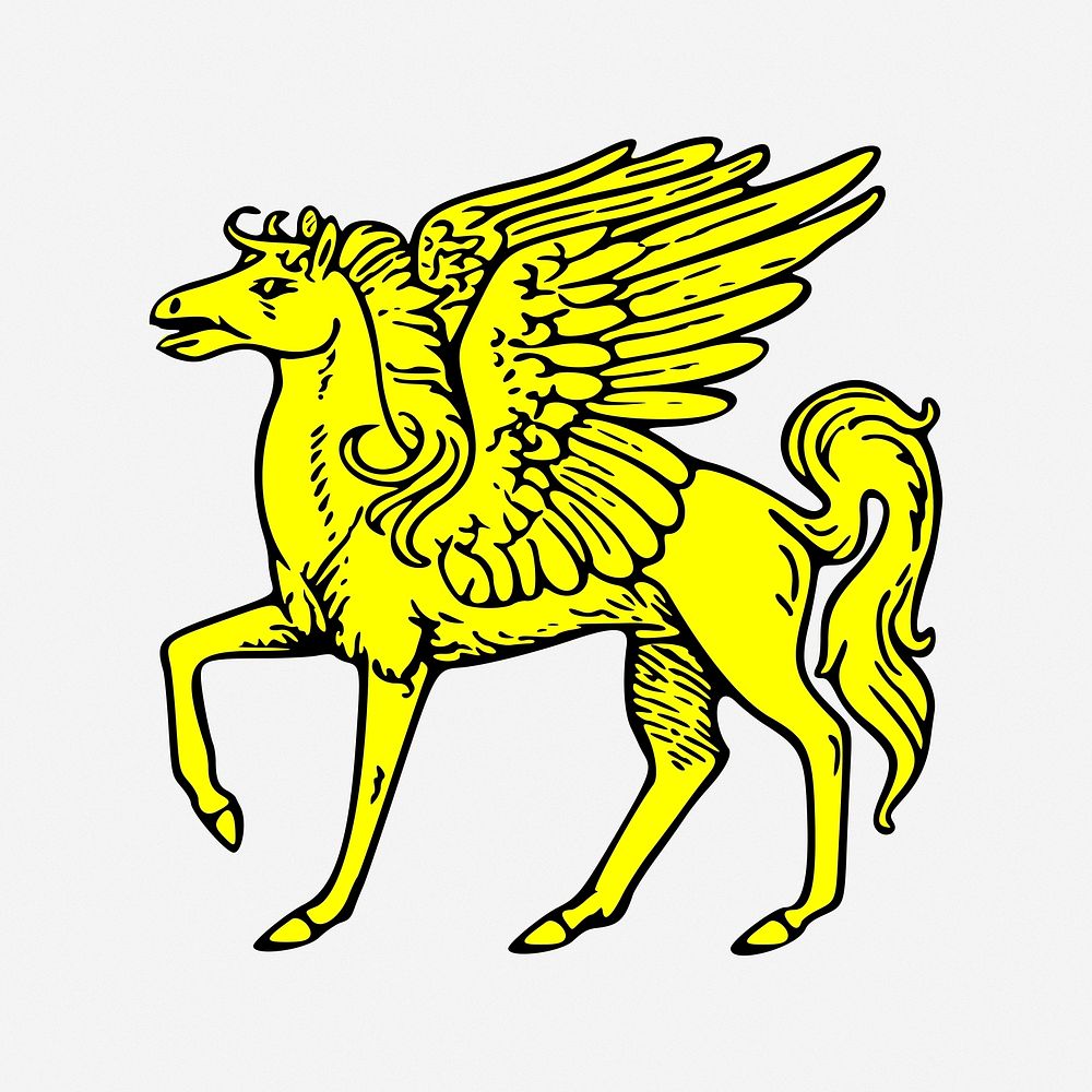 Pegasus illustration. Free public domain CC0 image.