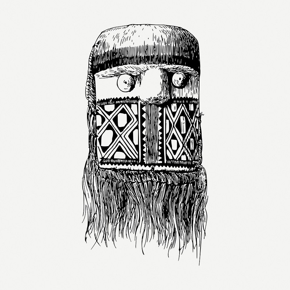 Indigenous mask clipart, illustration psd. Free public domain CC0 image.