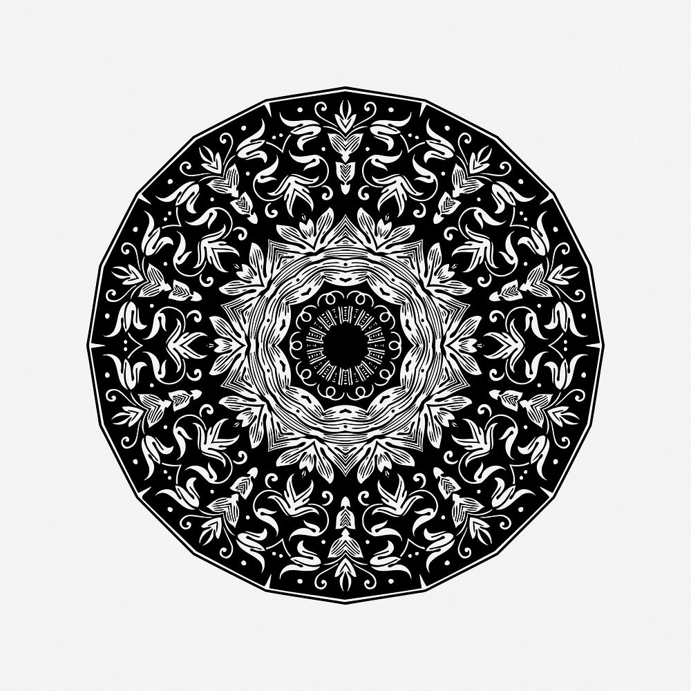 Decorative circle clipart, illustration. Free public domain CC0 image.