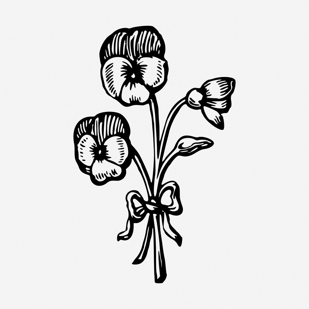 Flower illustration. Free public domain CC0 image.