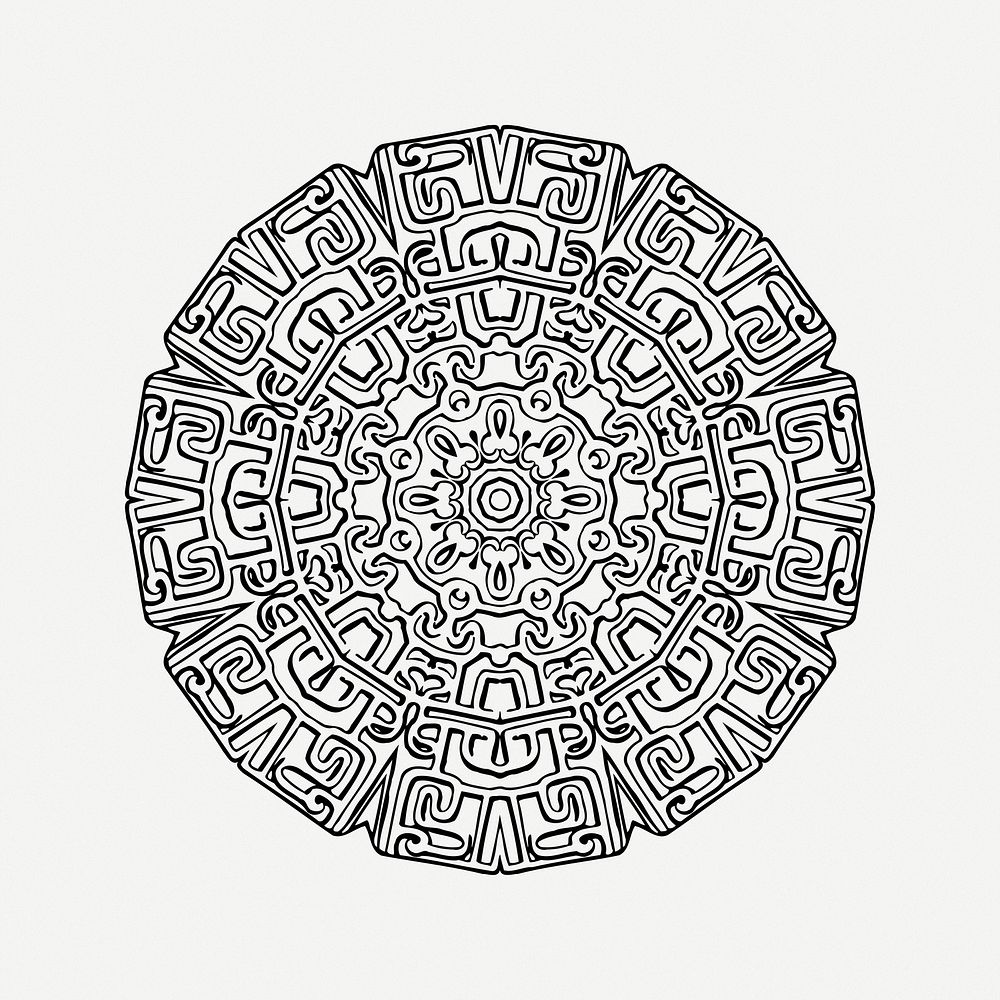 Mayan tablet clipart, illustration psd. Free public domain CC0 image.