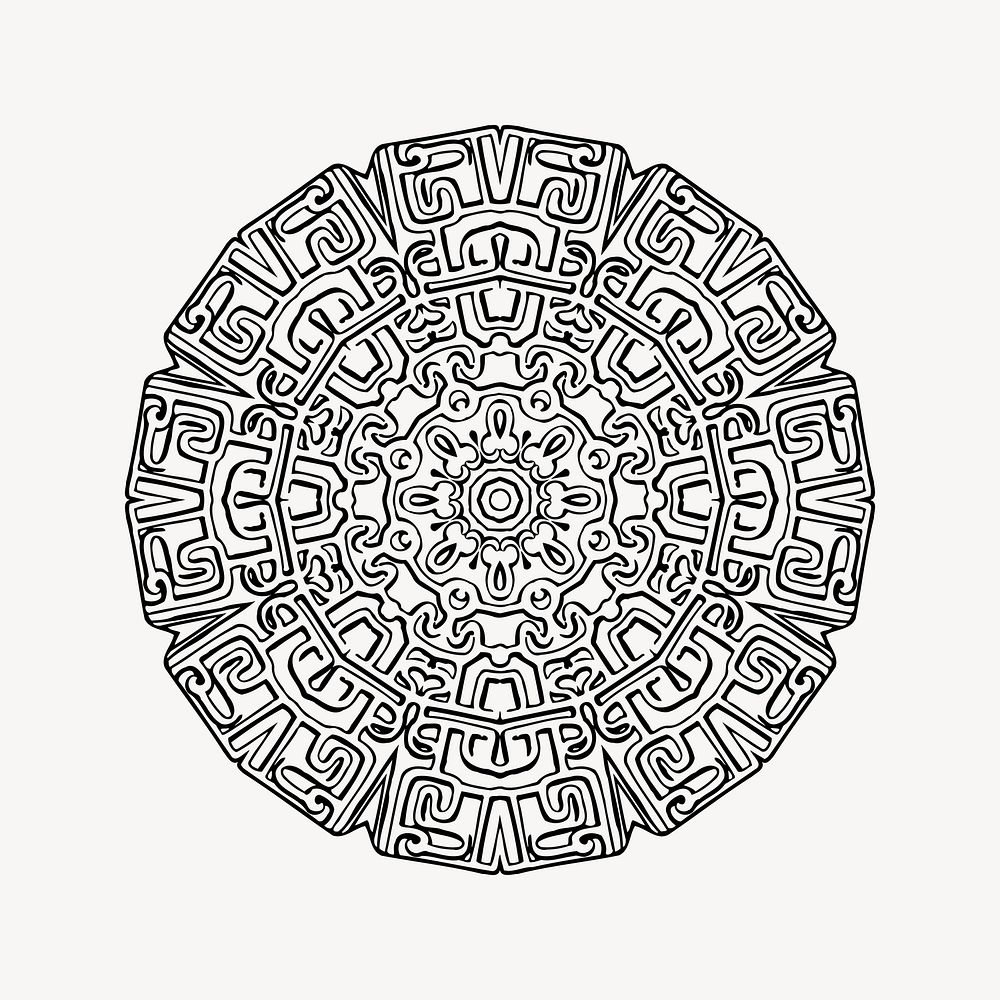 Mayan tablet clipart, illustration vector. Free public domain CC0 image.