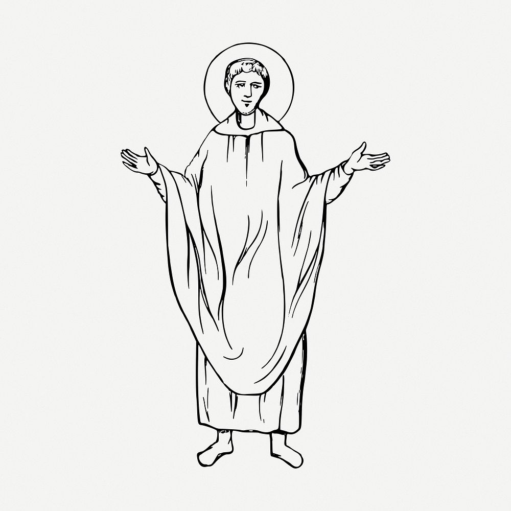 Christian priest clipart, illustration psd. Free public domain CC0 image.