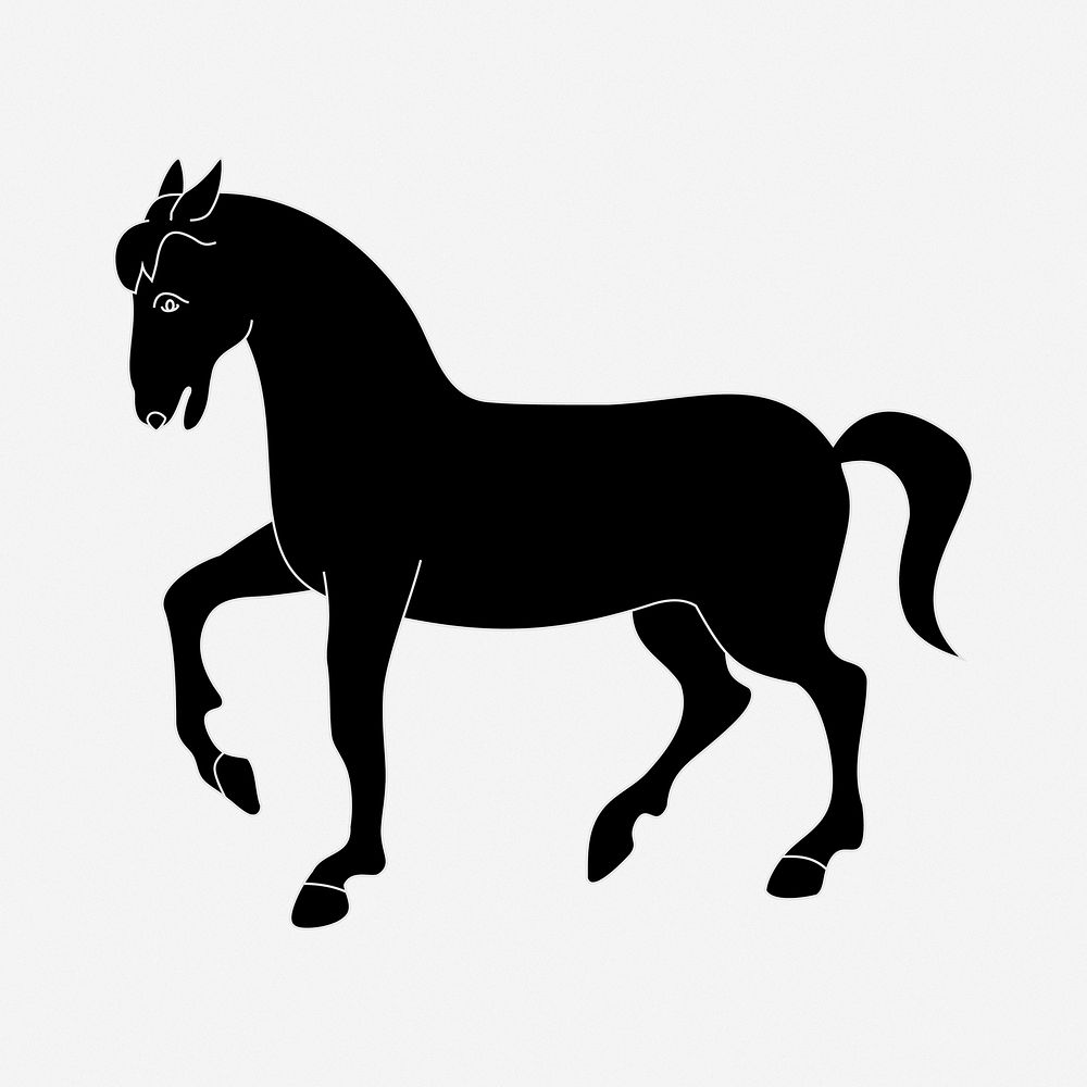 Horse illustration. Free public domain CC0 image.