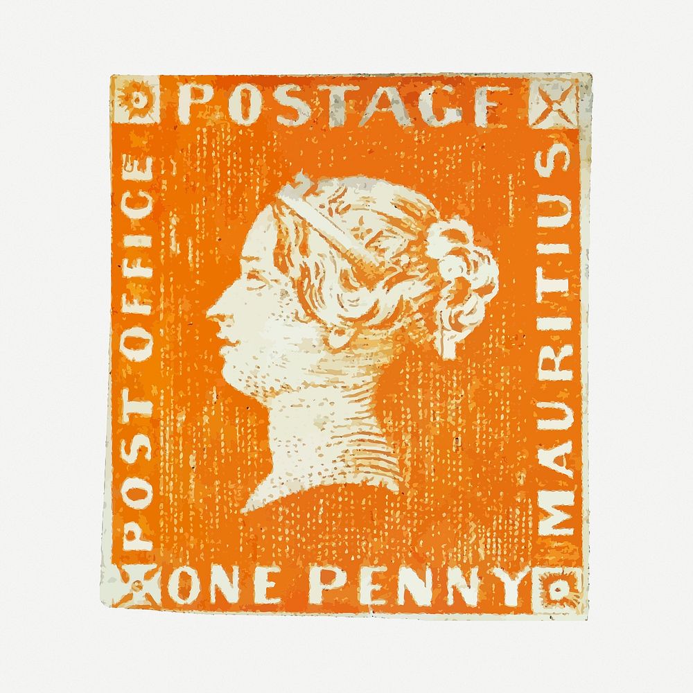 Vintage stamps clipart, illustration psd. Free public domain CC0 image.
