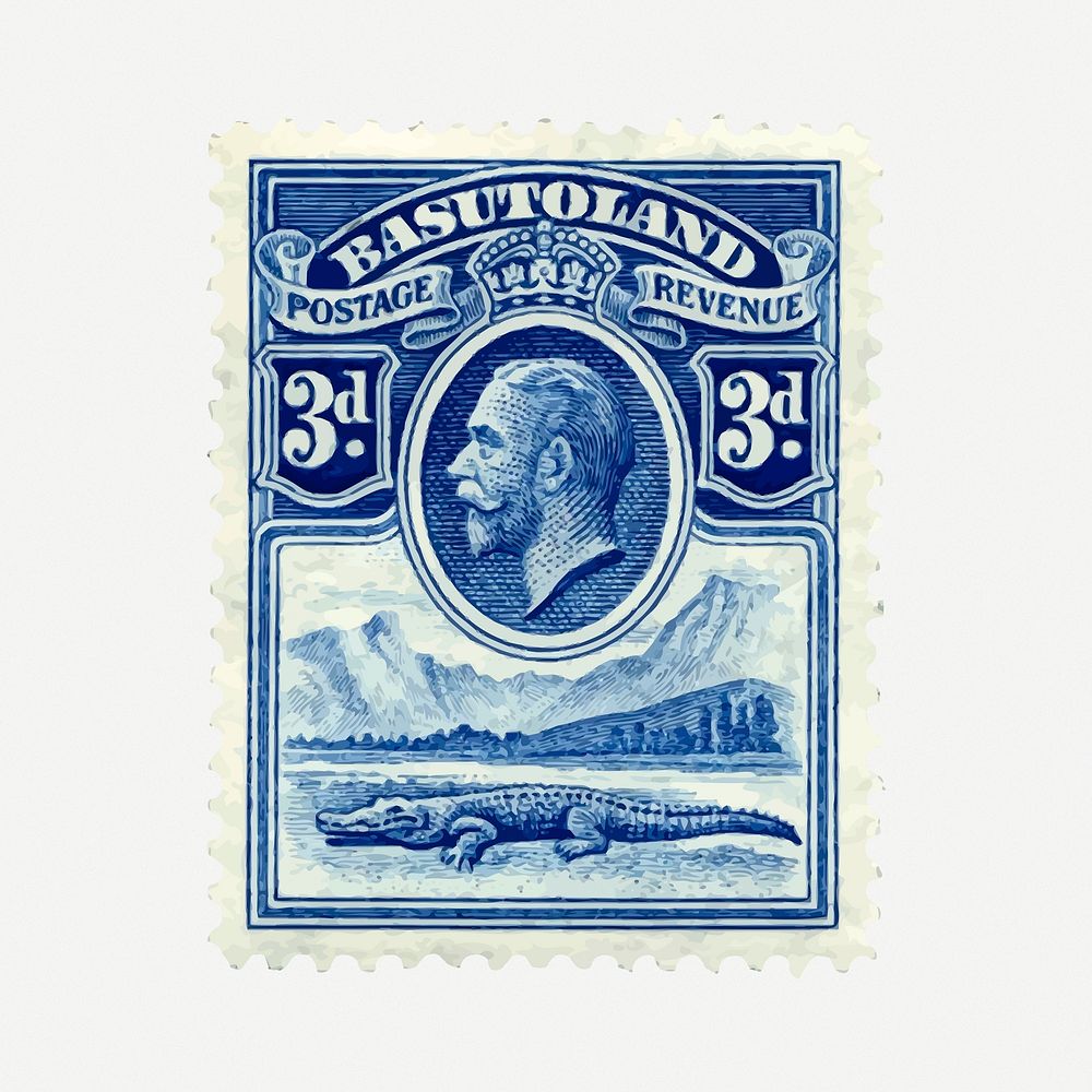 Vintage stamps clipart, illustration psd. Free public domain CC0 image.