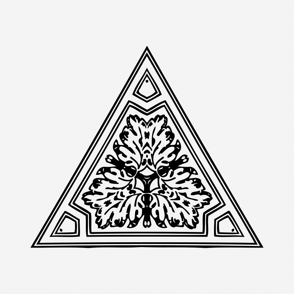 Decorative triangle clipart, illustration. Free public domain CC0 image.
