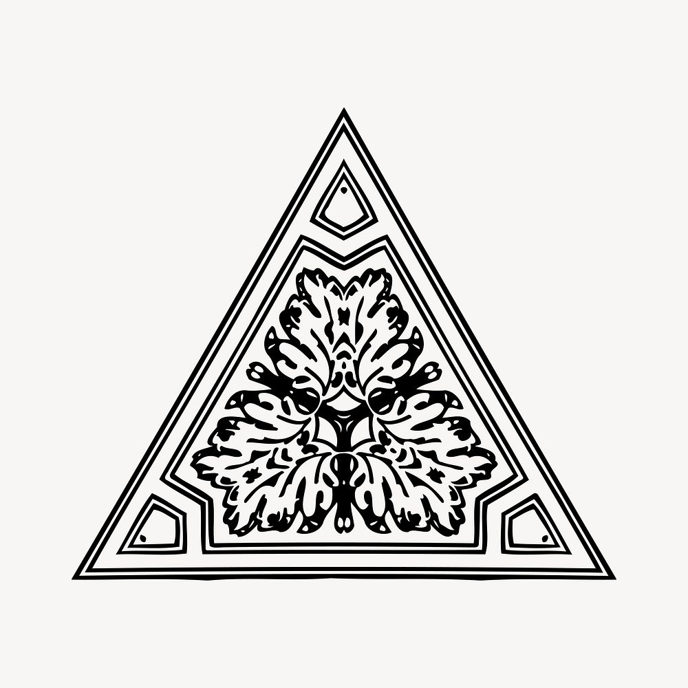 Decorative triangle clipart, illustration vector. Free public domain CC0 image.