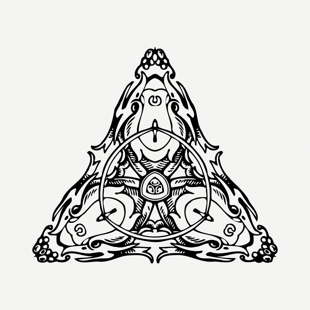 Decorative triangle clipart, illustration psd. Free public domain CC0 image.