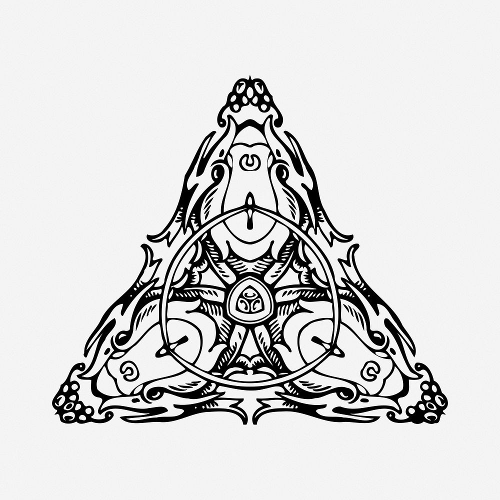 Decorative triangle clipart, illustration. Free public domain CC0 image.