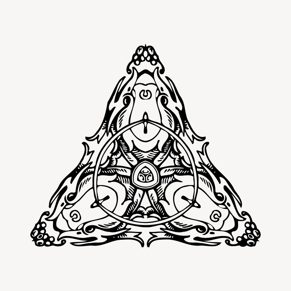 Decorative triangle clipart, illustration vector. Free public domain CC0 image.