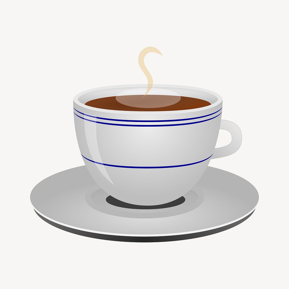 Coffee cup illustration. Free public domain CC0 image.