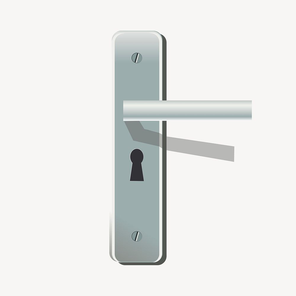 Door lock clipart, illustration psd. Free public domain CC0 image.