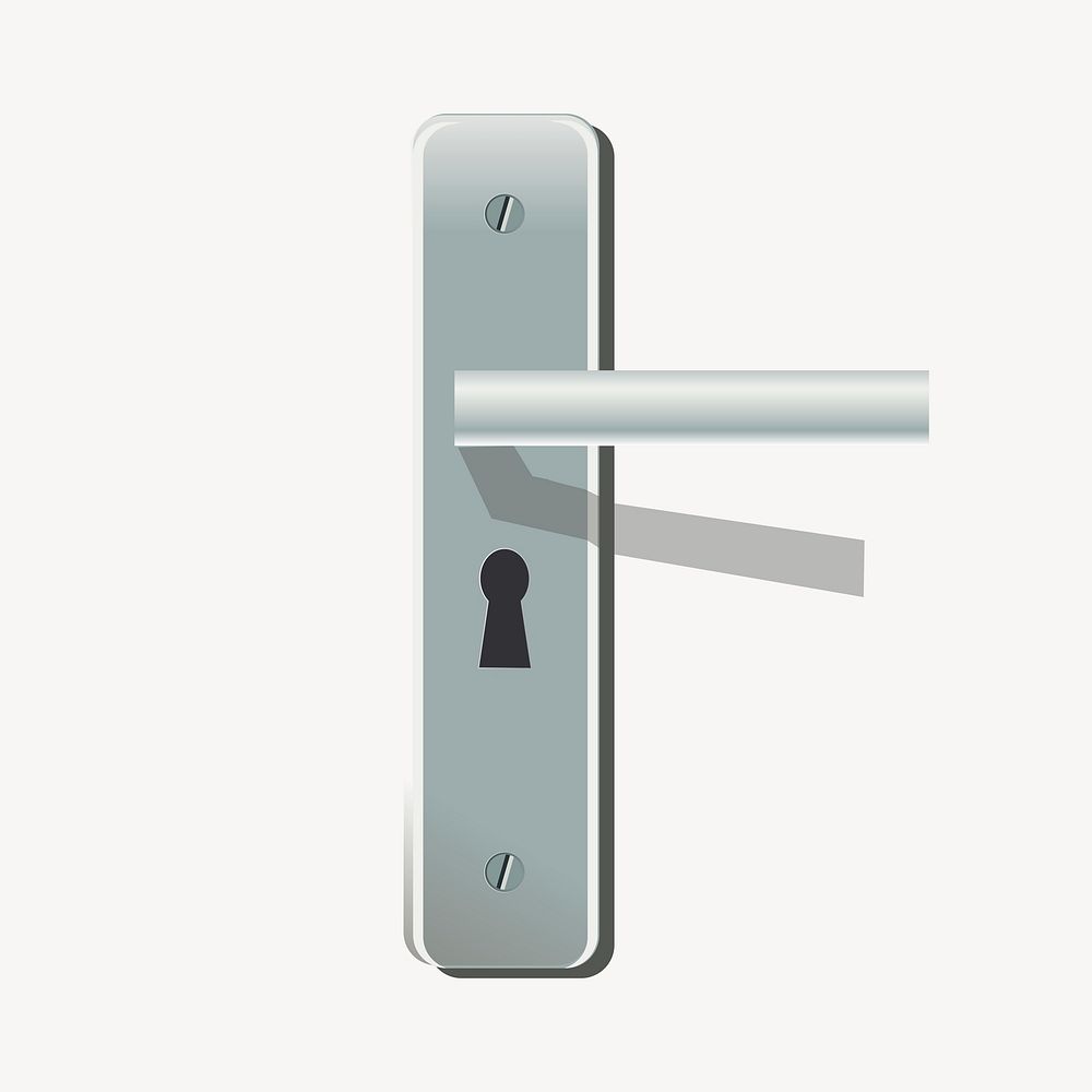 Door lock clipart, illustration. Free public domain CC0 image.