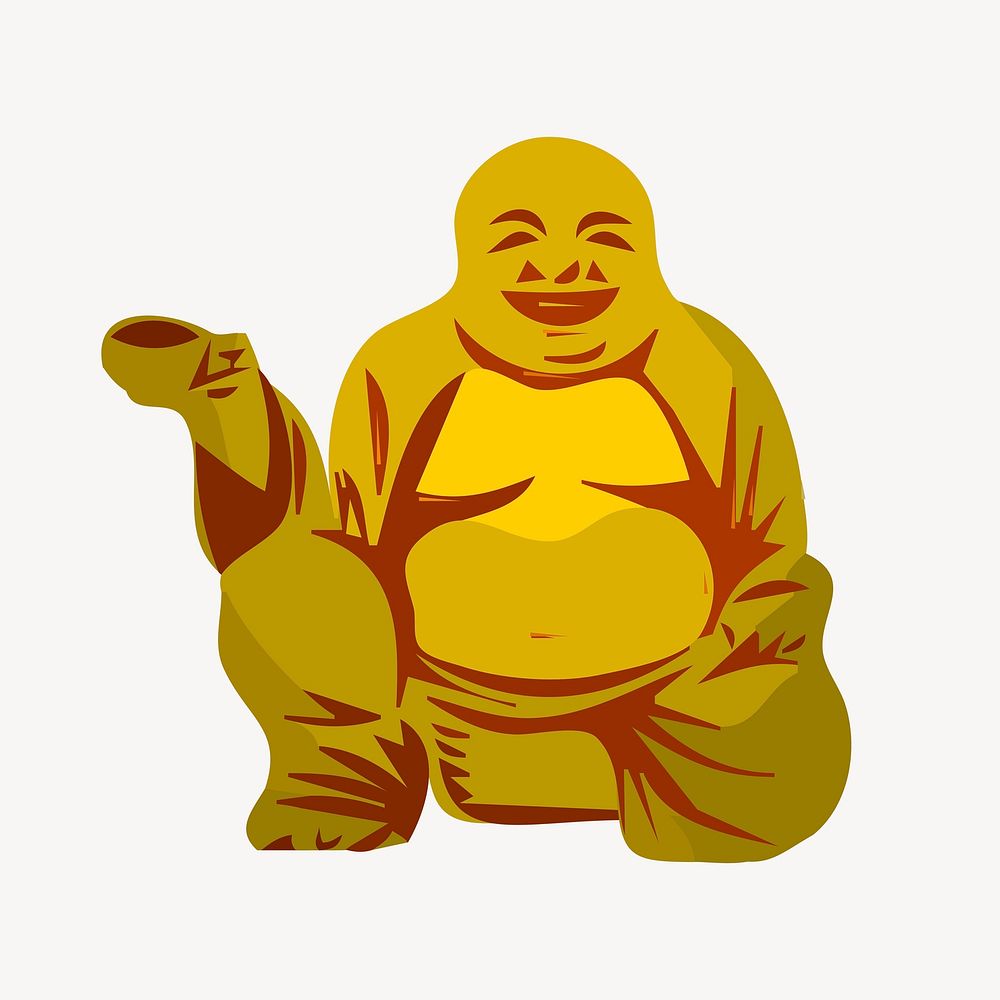 Buddhist figure clipart, illustration vector. Free public domain CC0 image.
