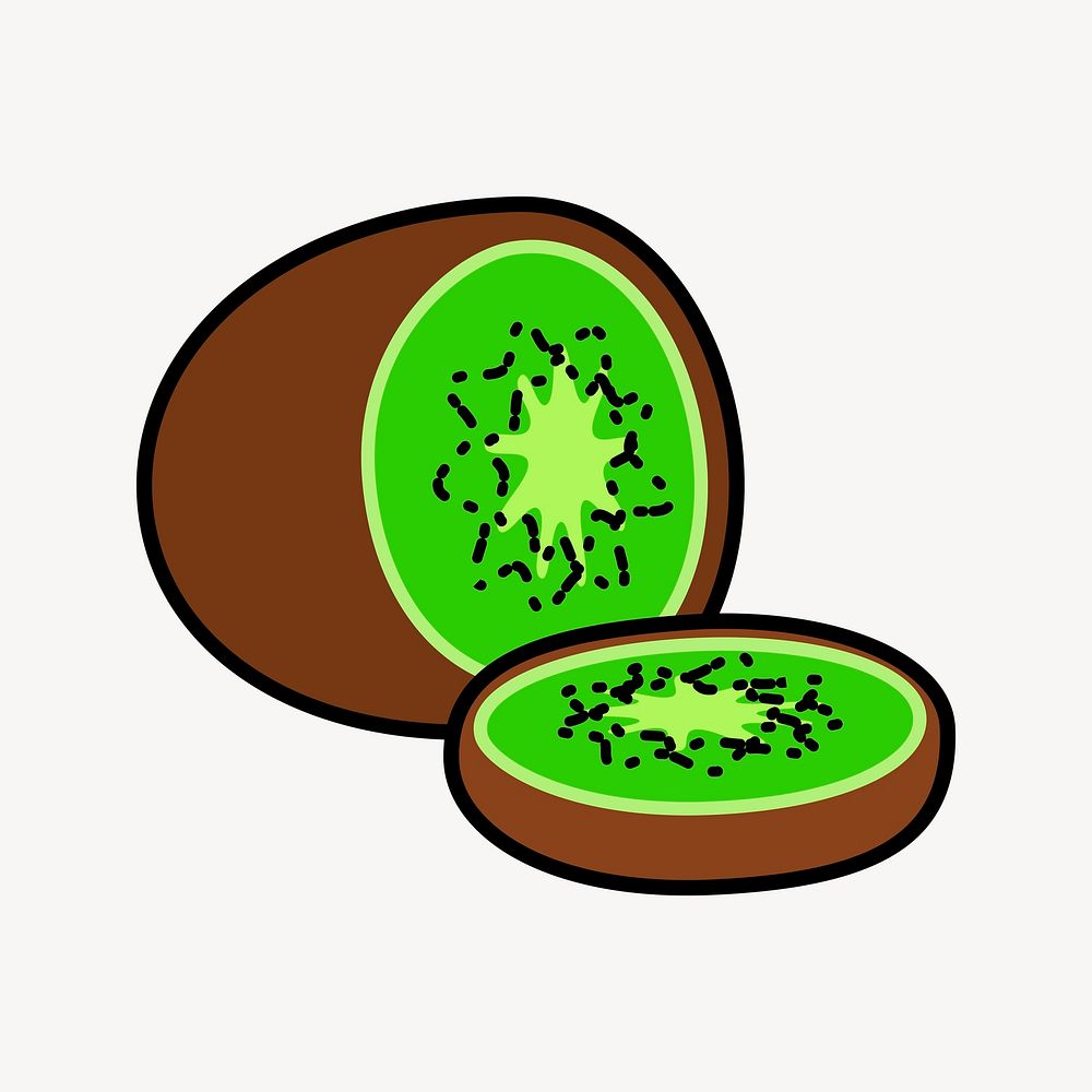 Half kiwi fruit clipart vector. Free public domain CC0 image.