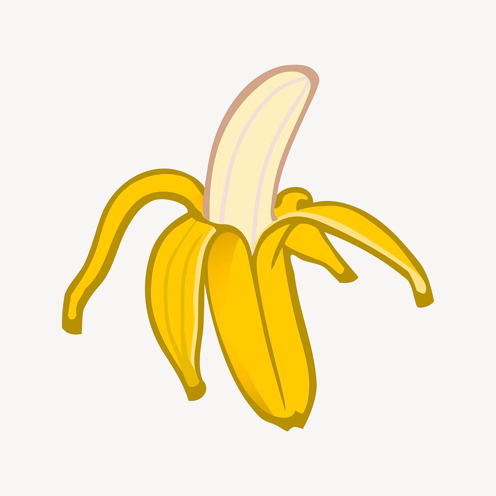 Banana clipart, illustration vector. Free public domain CC0 image.
