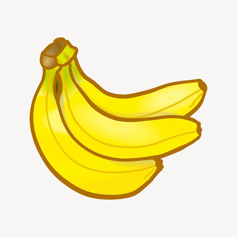 Banana clipart, illustration vector. Free public domain CC0 image.