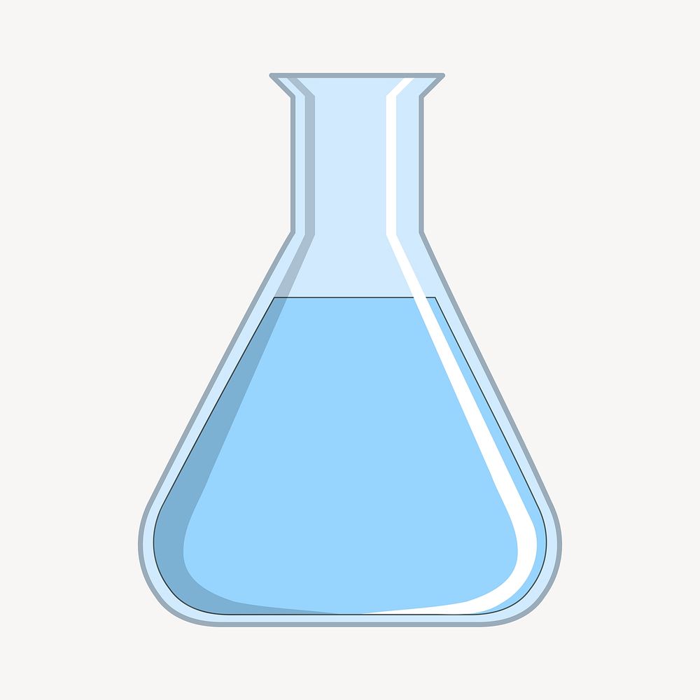 Science flask clipart, illustration psd. Free public domain CC0 image.
