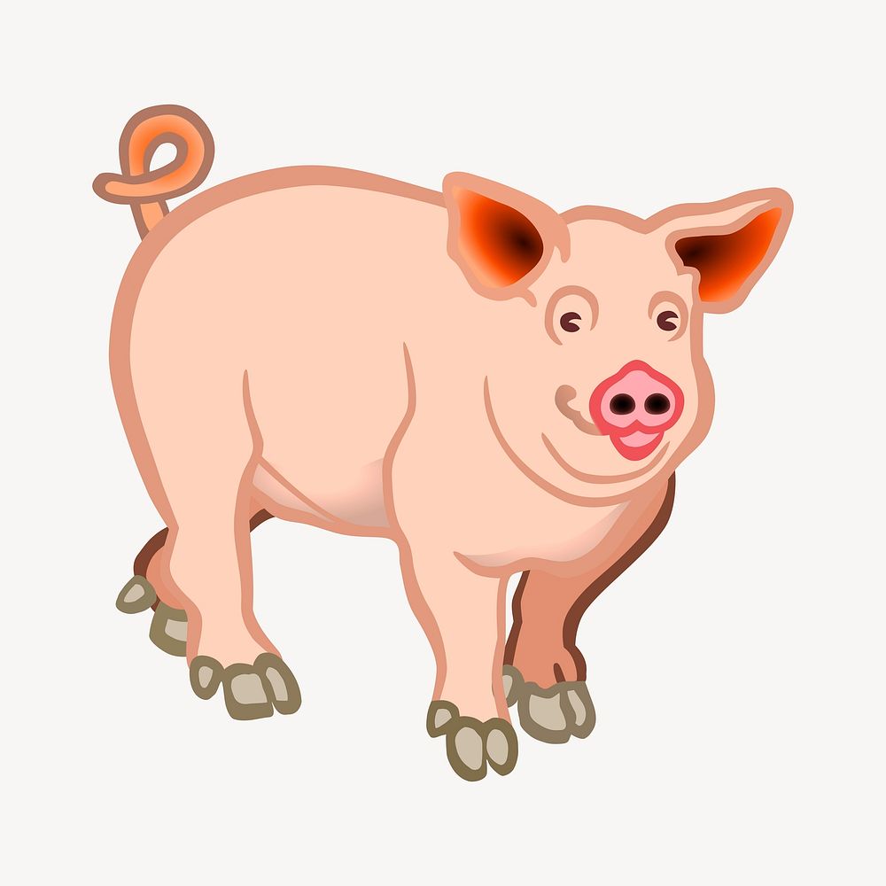 Pig illustration. Free public domain CC0 image.